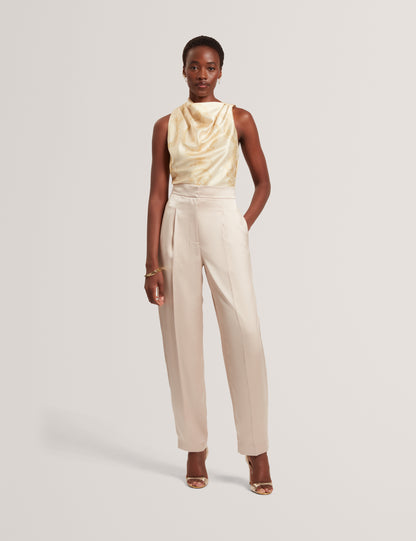 COBLA - Print Sleeveless Drape Neck Top