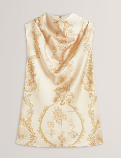 COBLA - Print Sleeveless Drape Neck Top