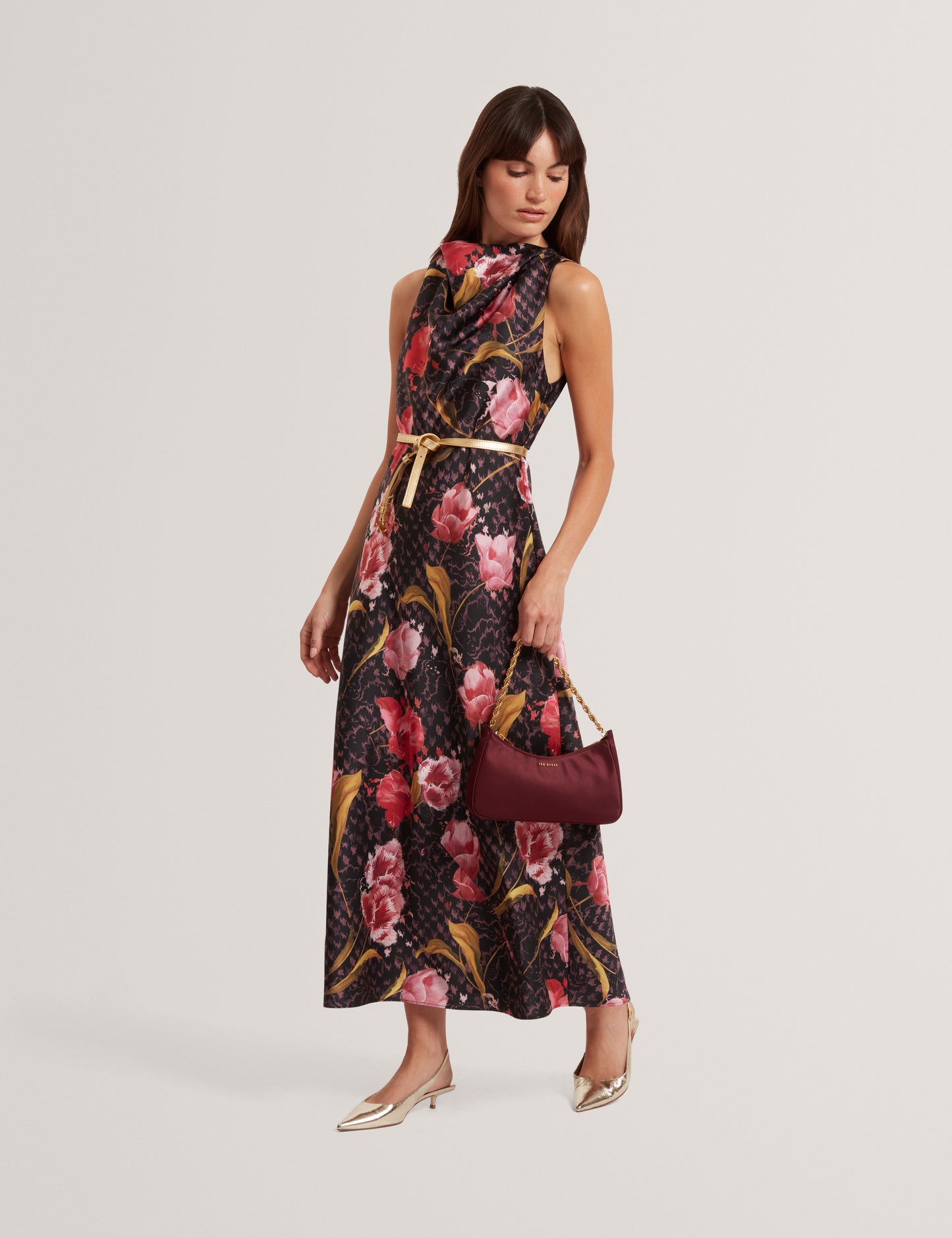 TWILLI - Printed Halter Neck Midi Dress