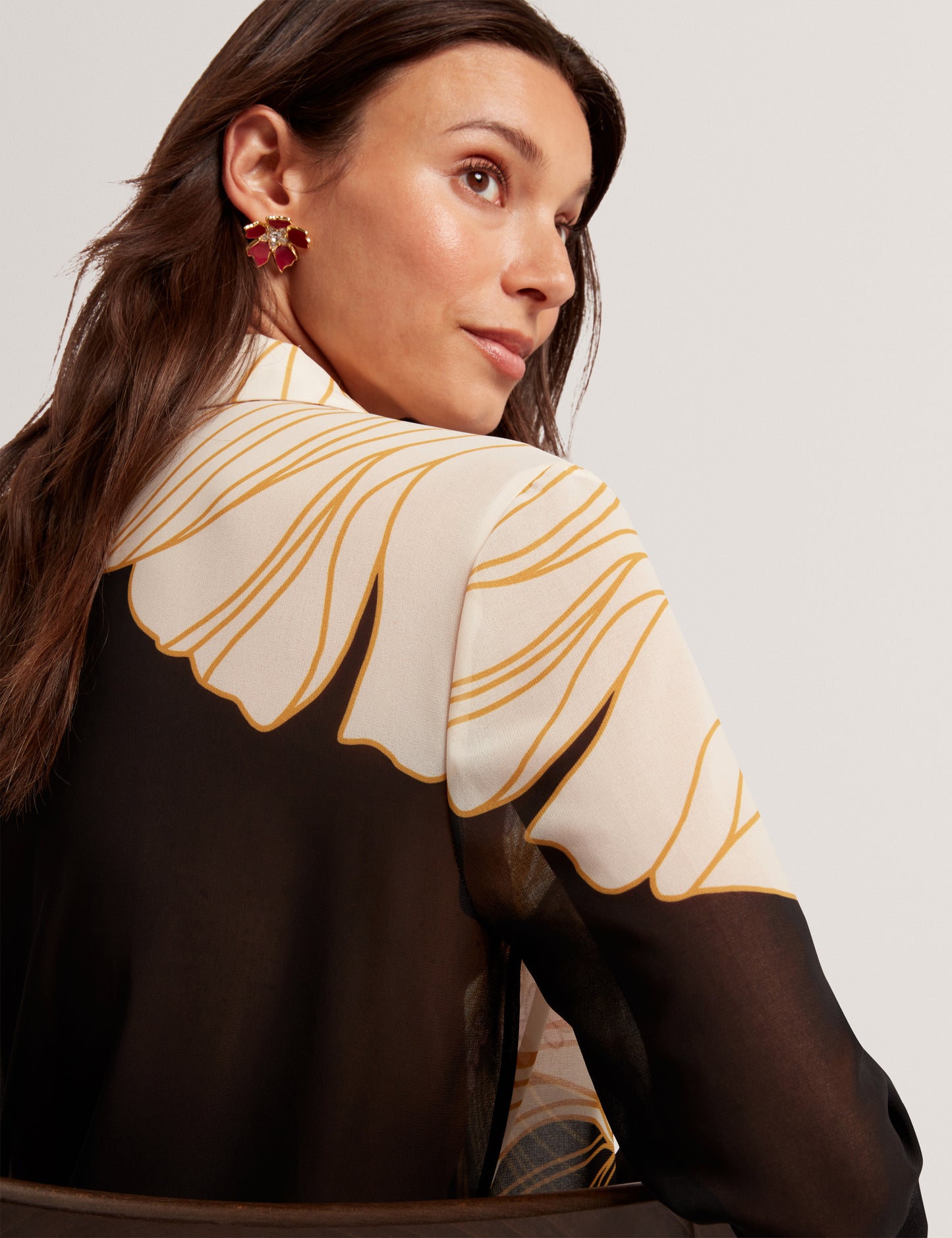 NEKEATA - Printed Long Line Shirt