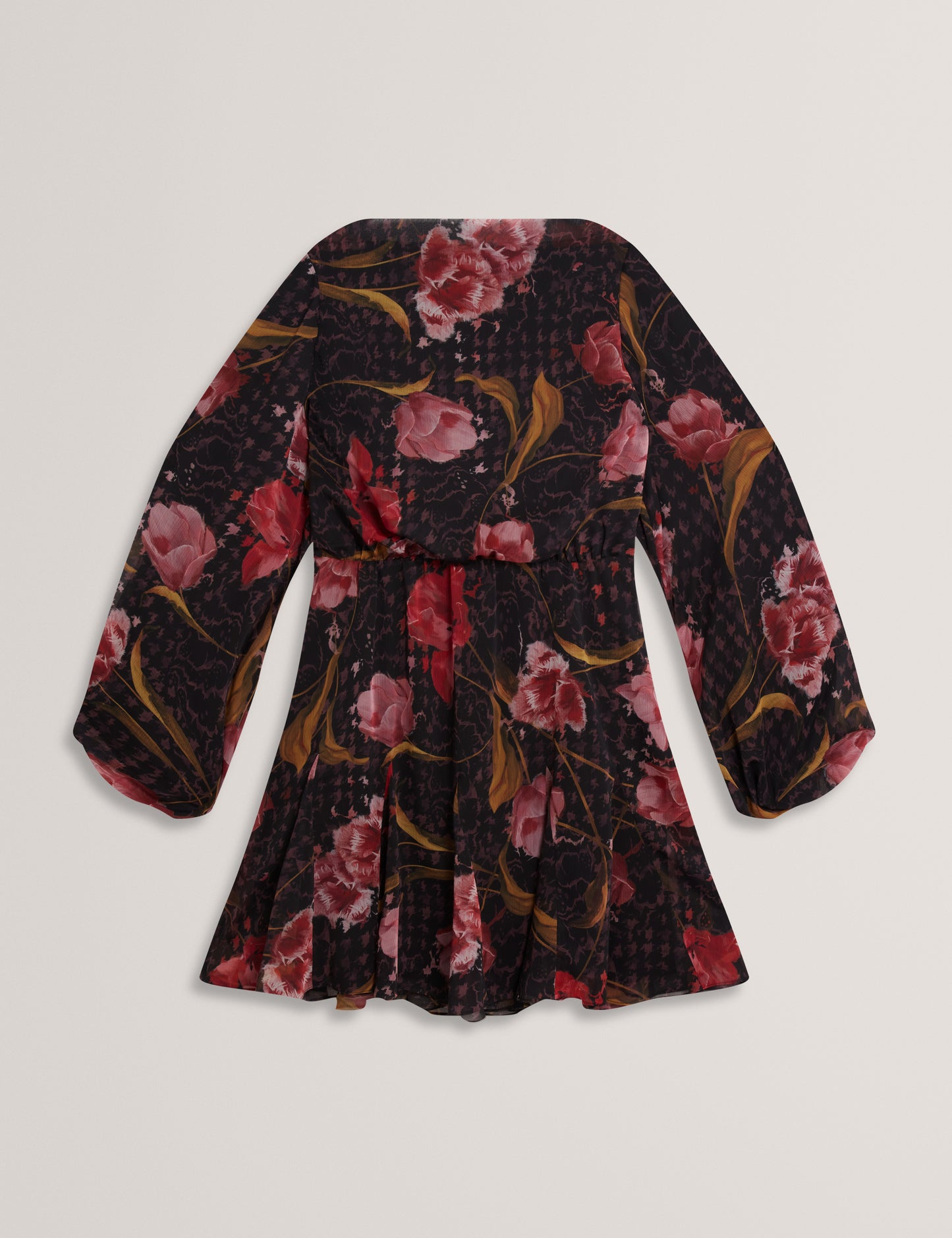 ENDRINA - Long Sleeve Printed Midi Dress