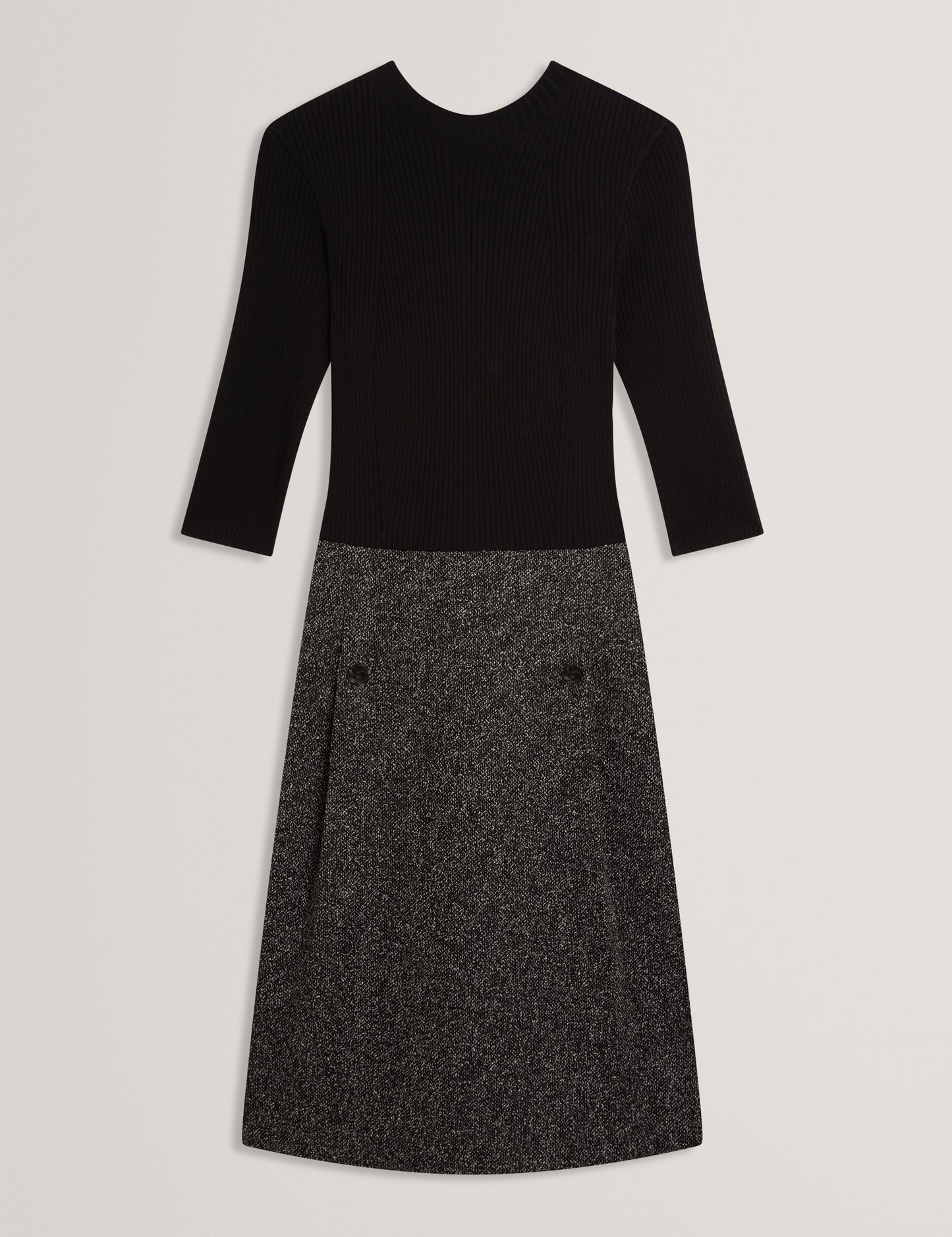 EKAAD - Tailored Boucle Dress with Knitted Top