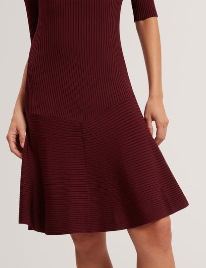 MAHRAA - Short Sleeve Knitted Mini Dress