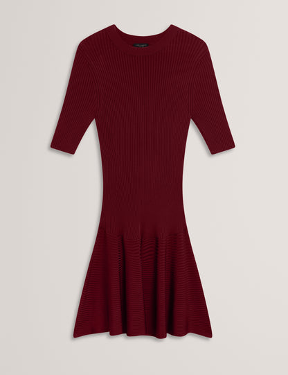 MAHRAA - Short Sleeve Knitted Mini Dress