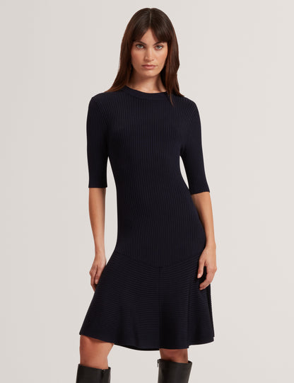 MAHRAA - Short Sleeve Knitted Mini Dress