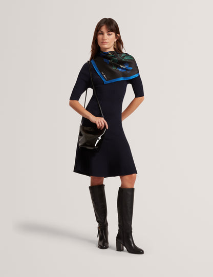 MAHRAA - Short Sleeve Knitted Mini Dress