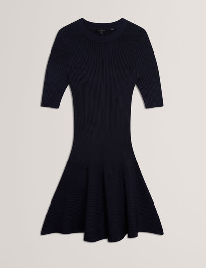 MAHRAA - Short Sleeve Knitted Mini Dress
