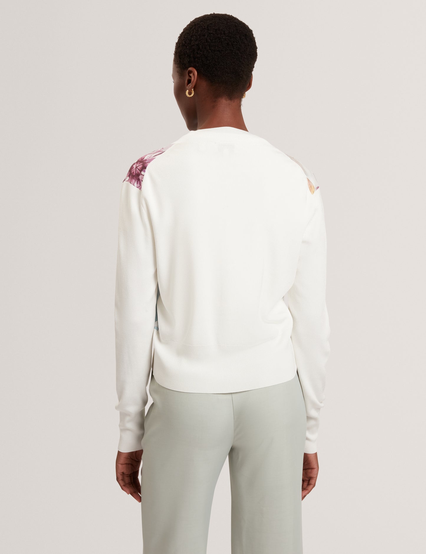 VARRLA - Printed Woven Front Cardigan