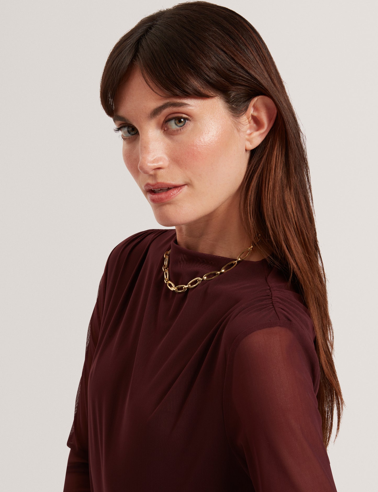 NAAMA- Long Sleeve Mesh Fitted Top