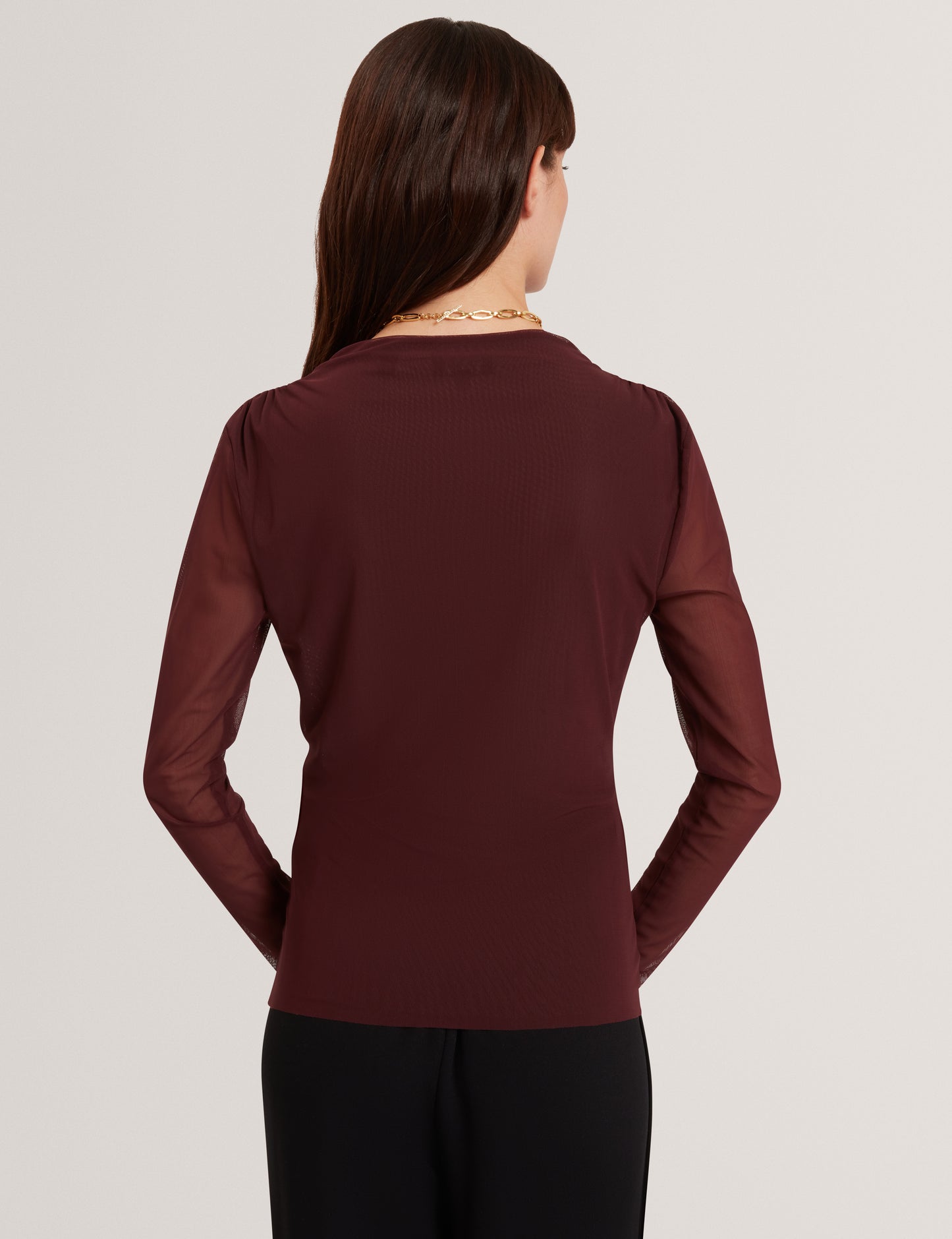 NAAMA- Long Sleeve Mesh Fitted Top