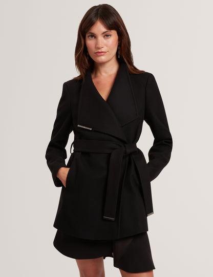 ROSESS - Short Belted Wool Wrap Coat