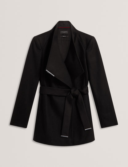 ROSESS - Short Belted Wool Wrap Coat