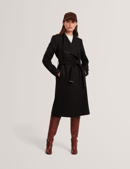 ROSE - Mid Length Belted Wool Wrap Coat