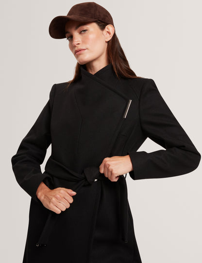 ROSE - Mid Length Belted Wool Wrap Coat