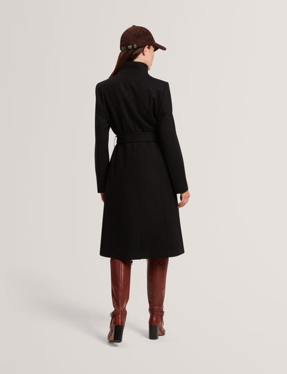 ROSE - Mid Length Belted Wool Wrap Coat
