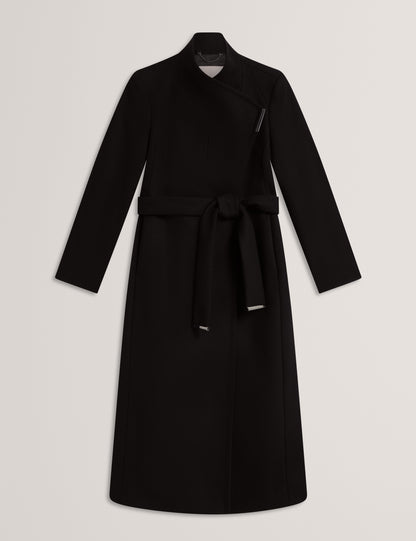 ROSE - Mid Length Belted Wool Wrap Coat