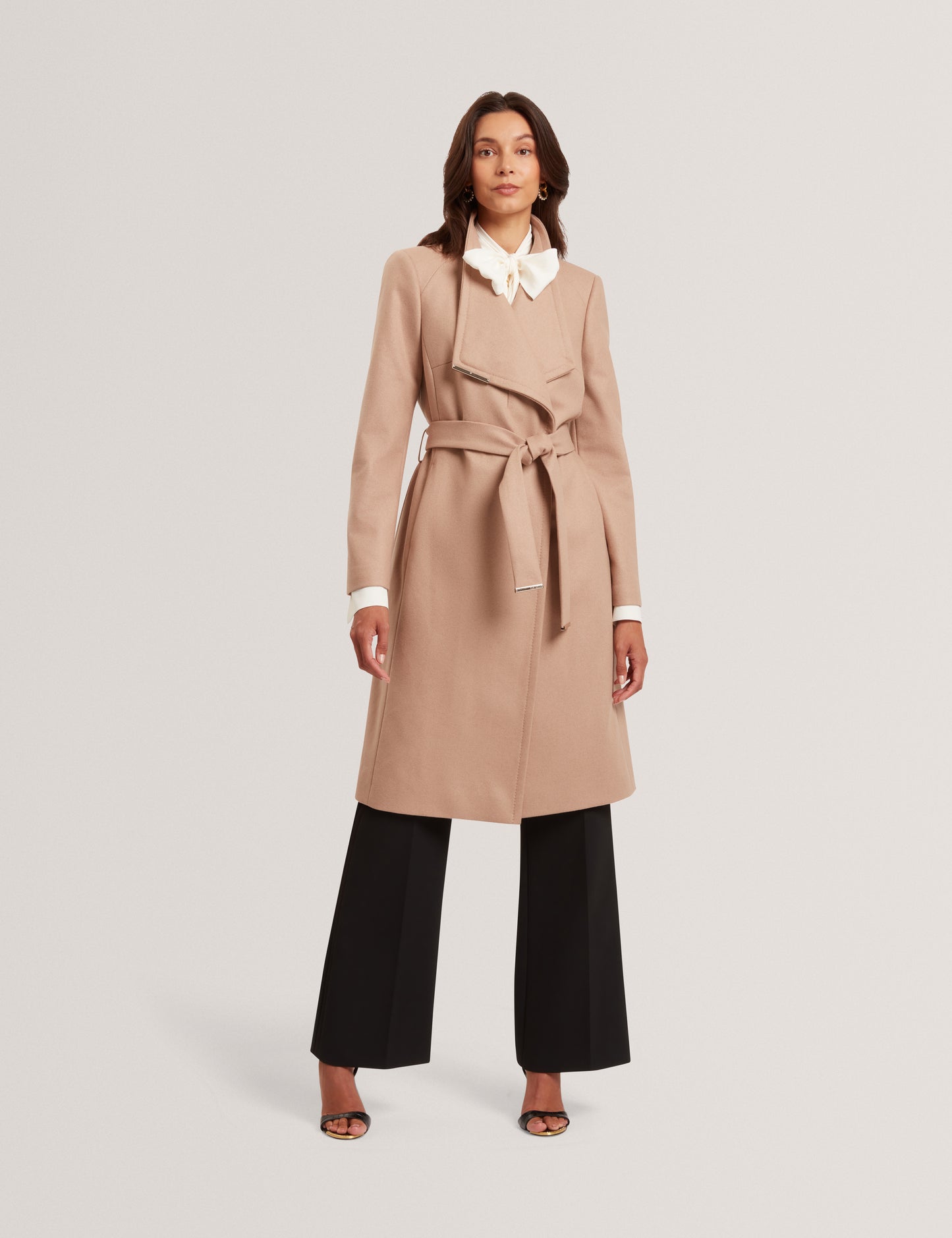 ROSE - Mid Length Belted Wool Wrap Coat