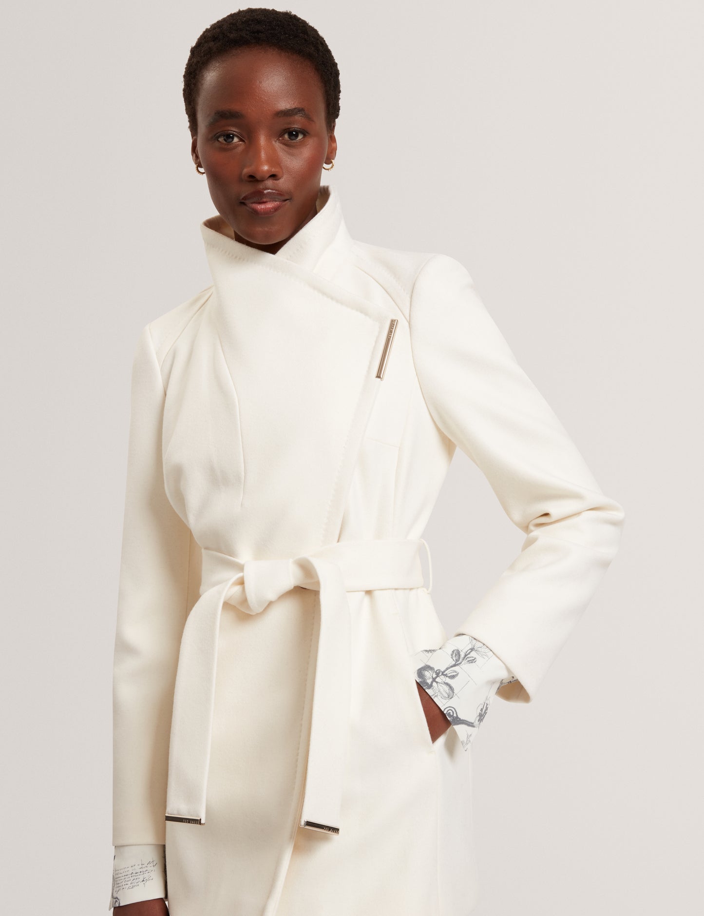 ROSESS - Short Belted Wool Wrap Coat