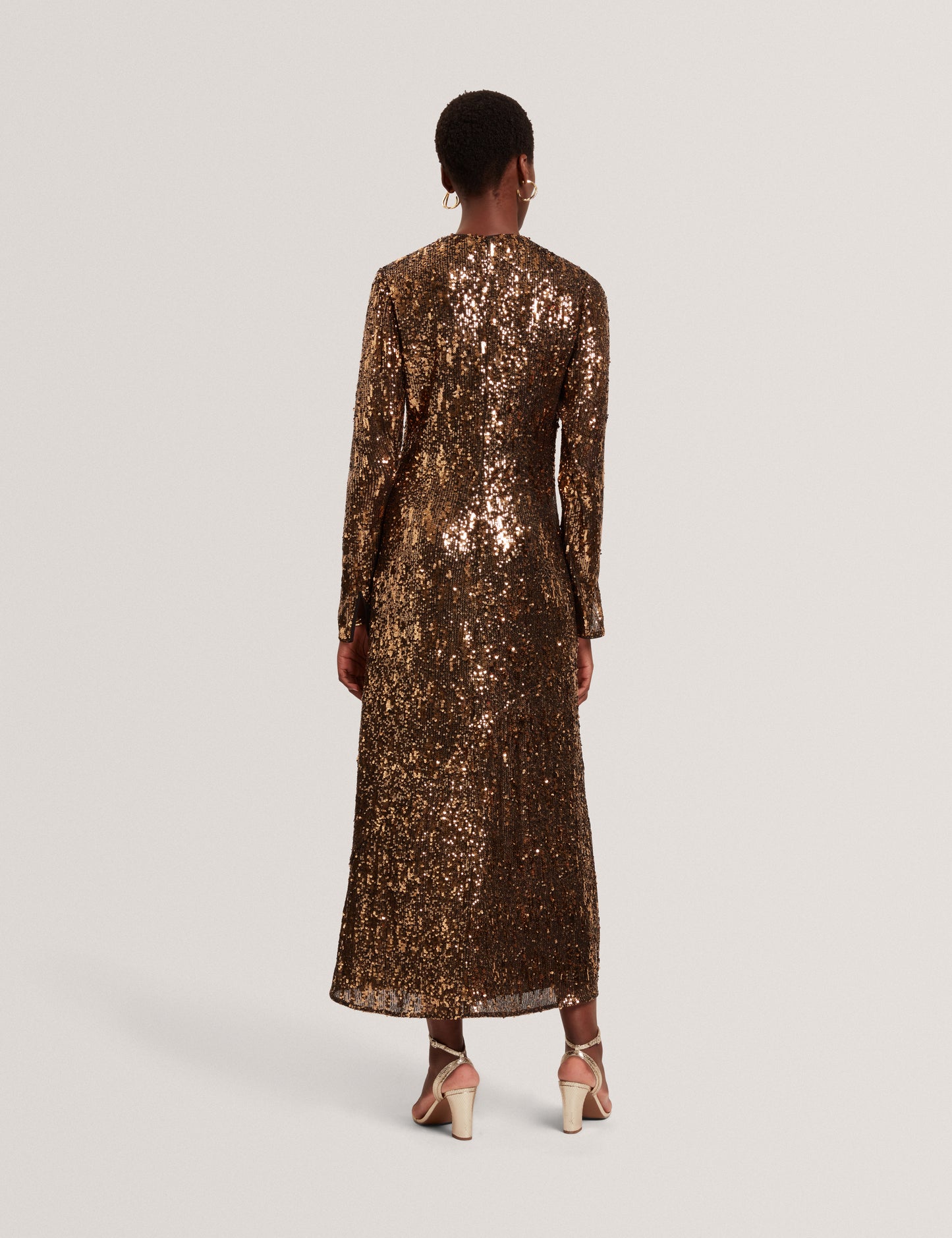 JADEAA - Sequinned Long Sleeve Midi Dress
