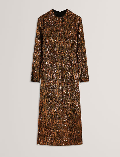 JADEAA - Sequinned Long Sleeve Midi Dress