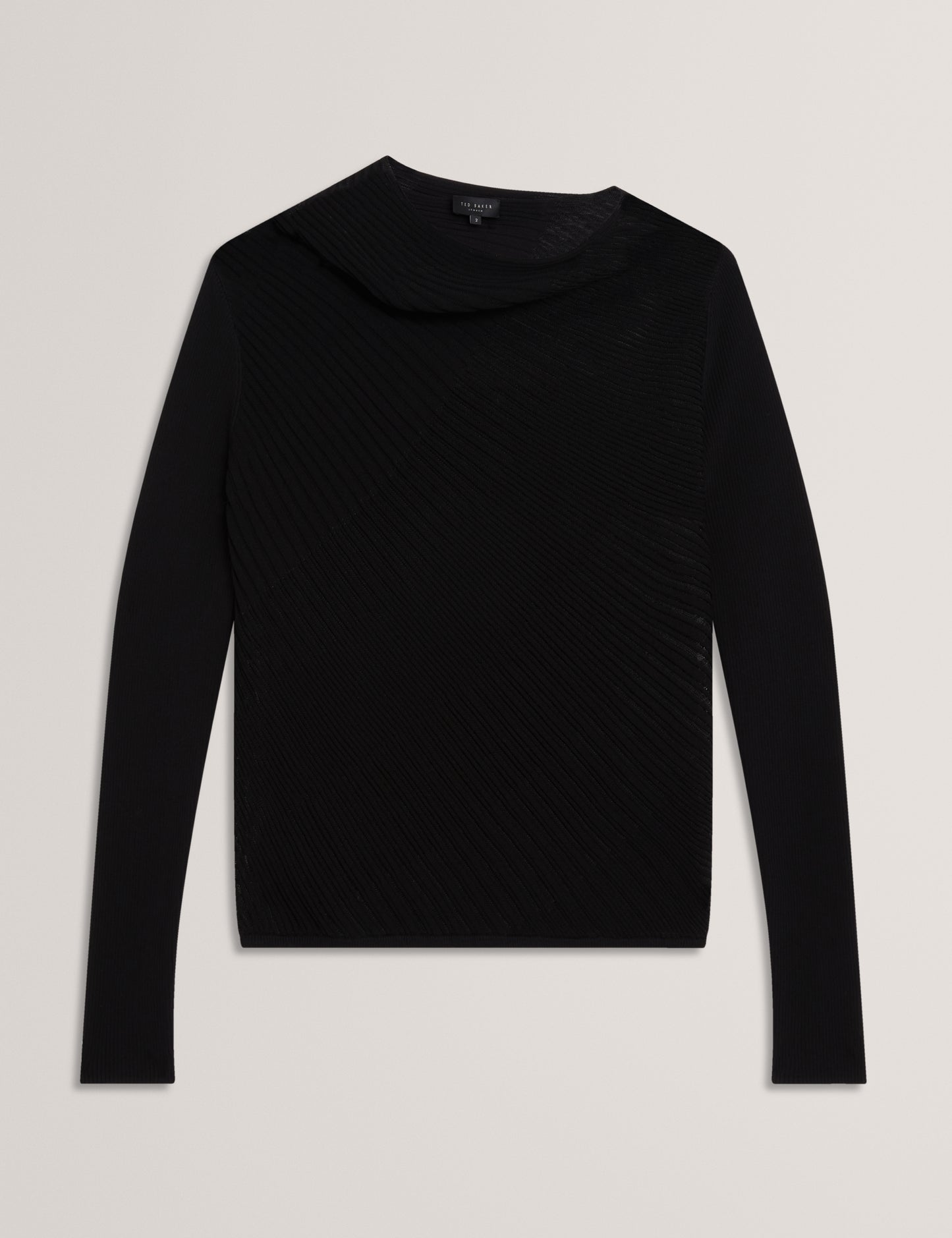 CEYLOAA - Long Sleeve Sheer Detail Knit Top