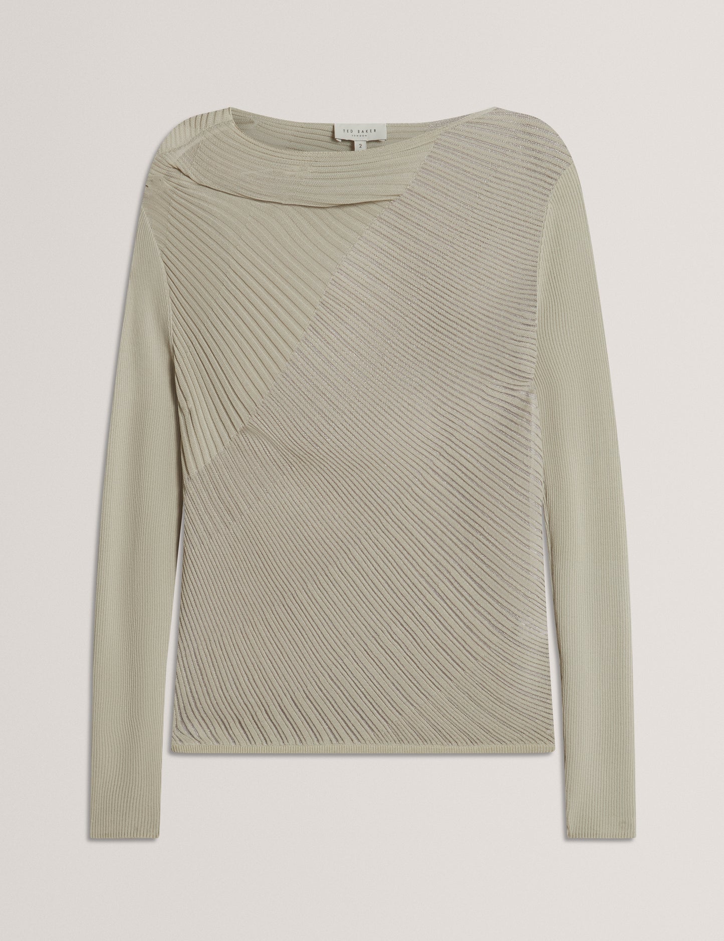 CEYLOAA - Long Sleeve Sheer Detail Knit Top