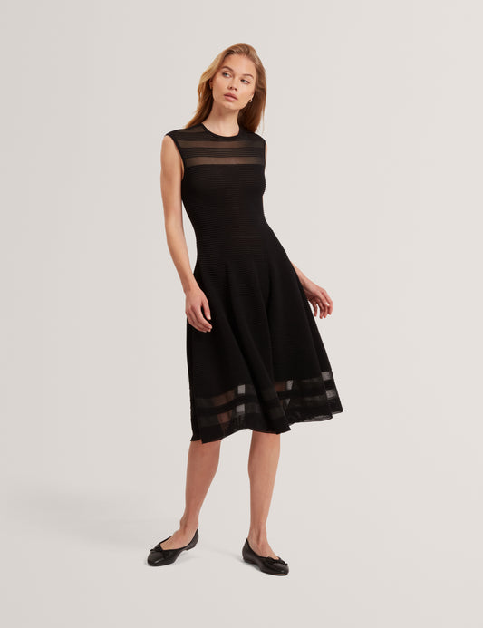 SUUSAAN - Knitted Skater Dress With Invisible Pane