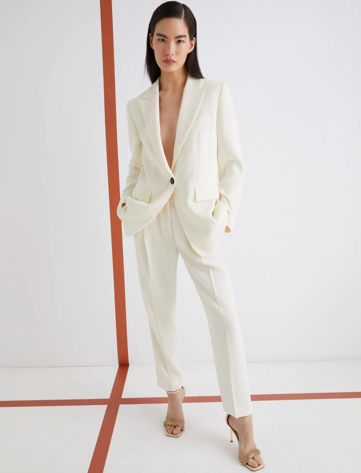 KELLY - Single-breasted envers satin jacket