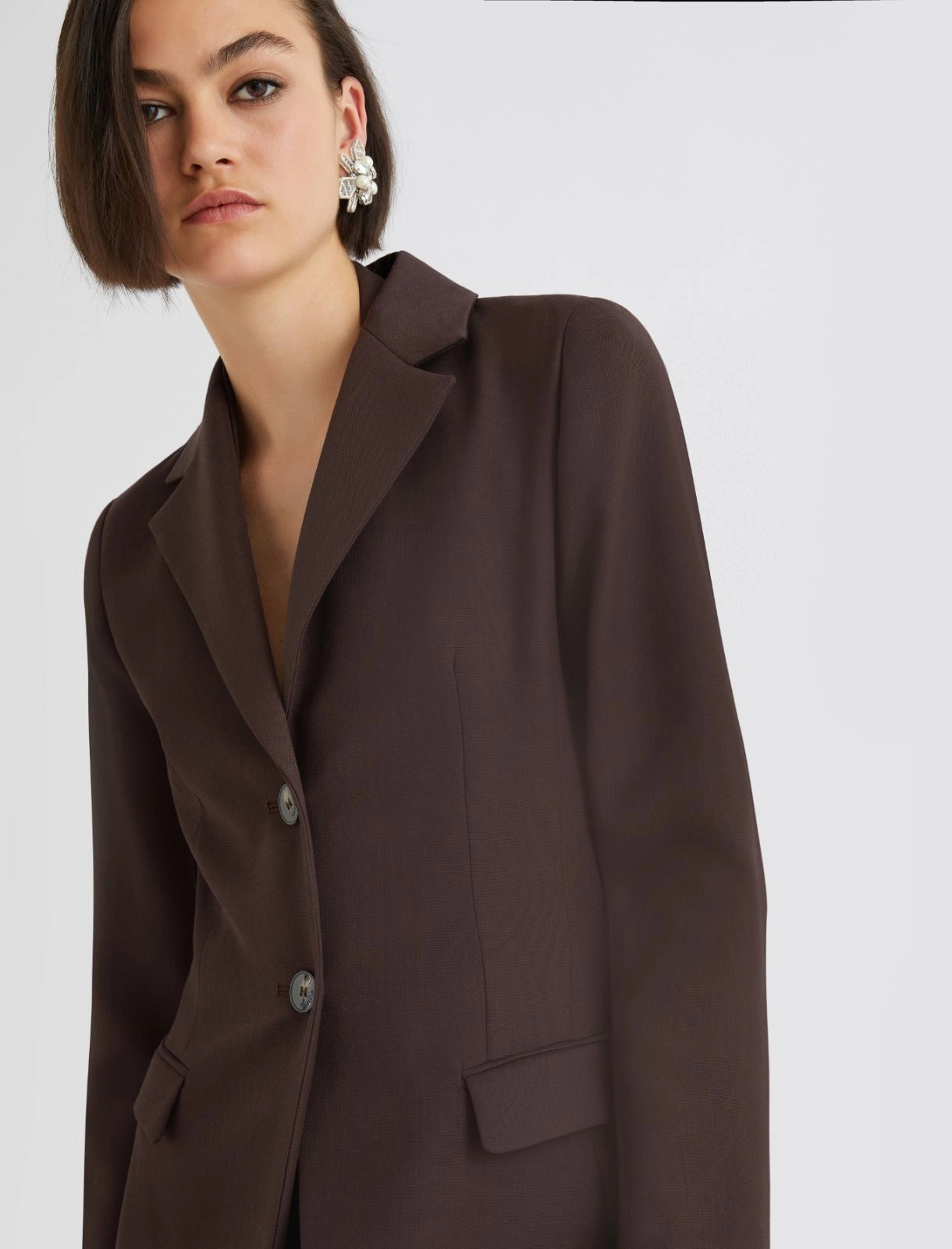 TESSA - Single-breasted wool-blend blazer