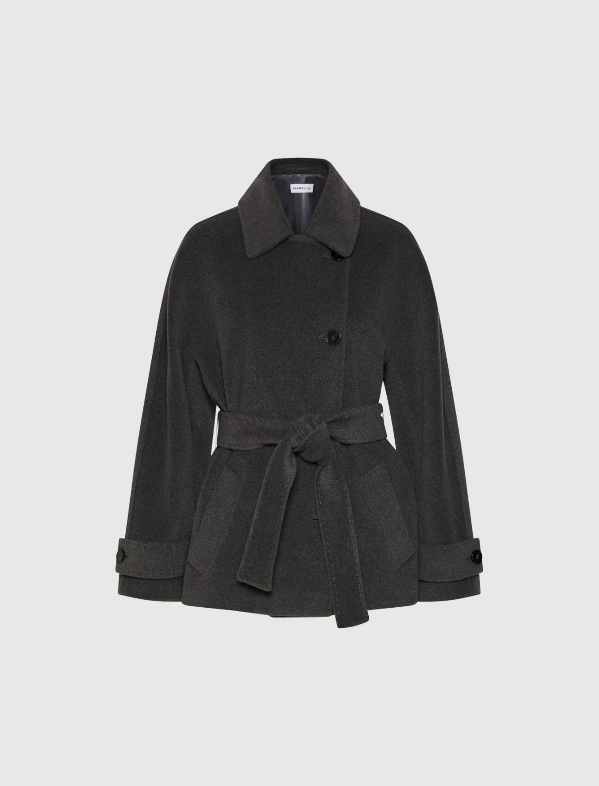 DOVERE - Belted pure wool heavy jacket
