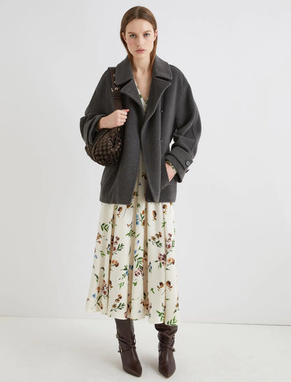 DOVERE - Belted pure wool heavy jacket