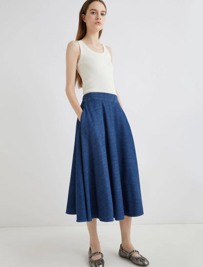 FIGURA - Denim circle skirt