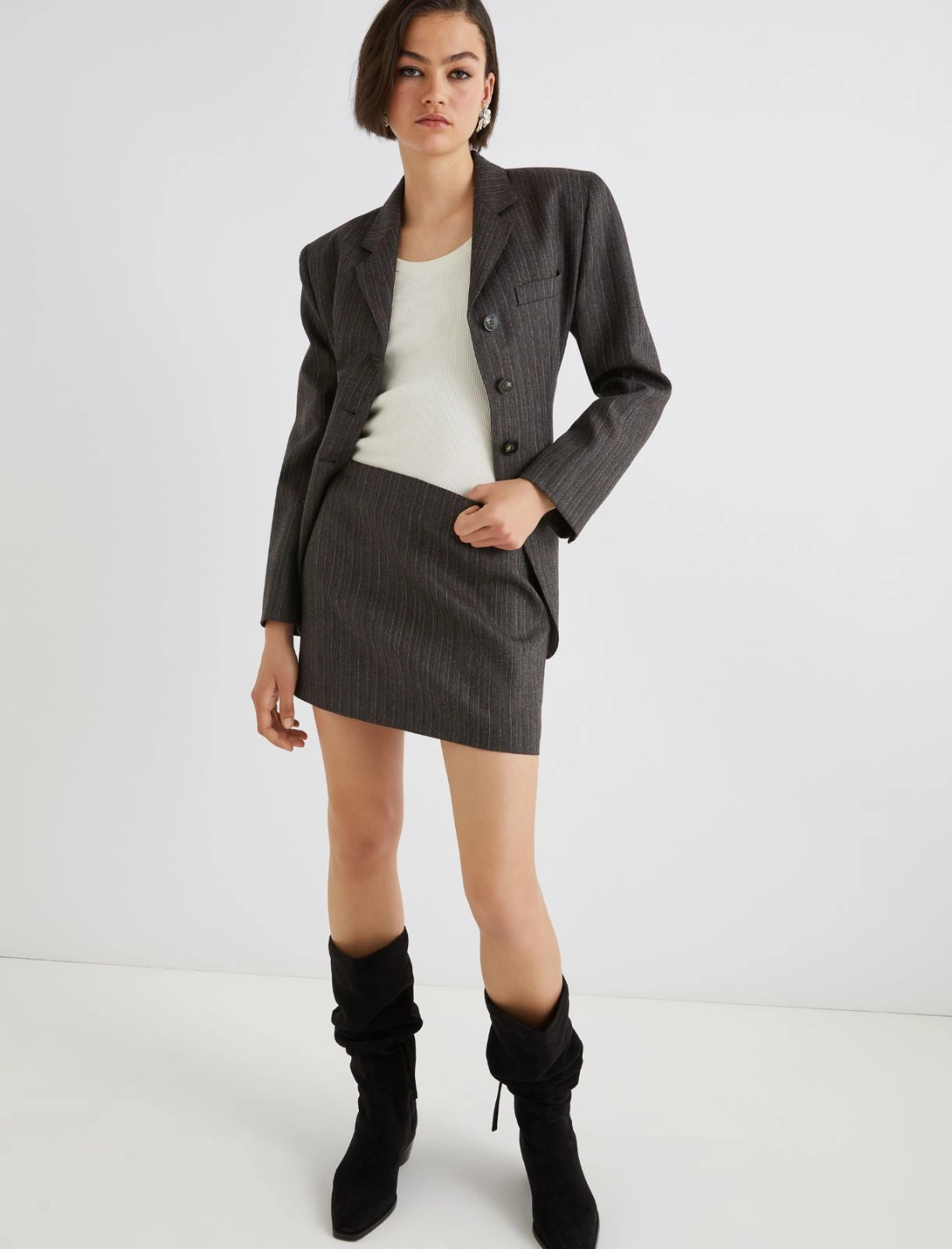 LITANIE - Short wool skirt