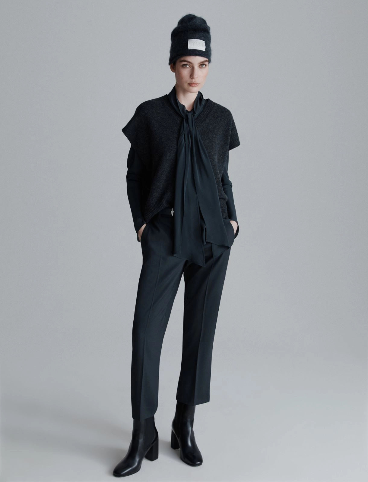 ATALIA - Satin shirt with sash detail