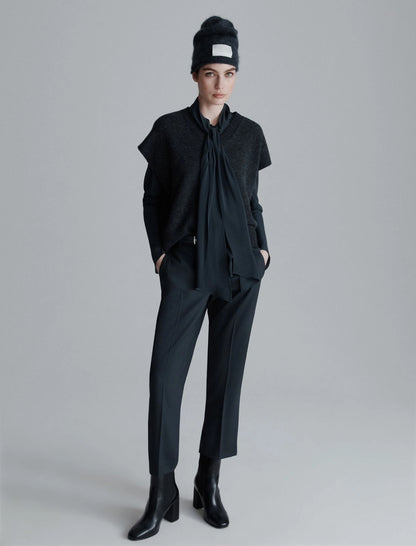 ATALIA - Satin shirt with sash detail