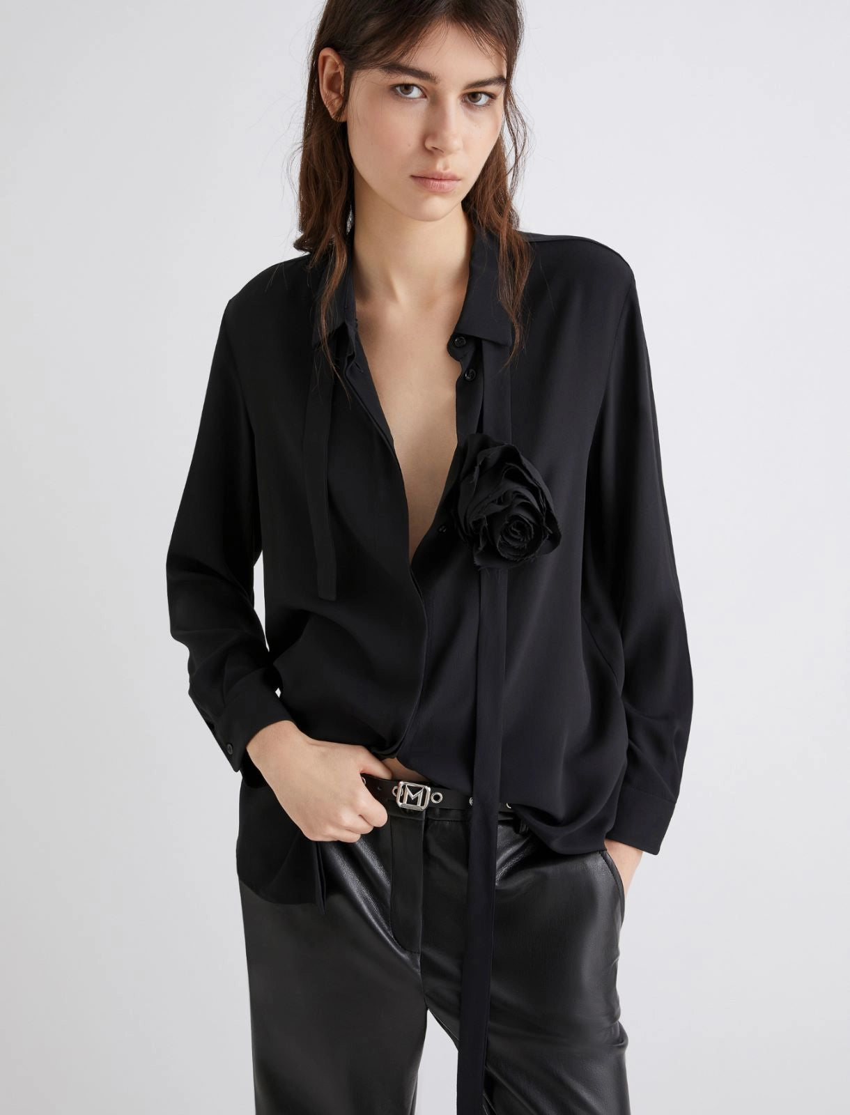 CABIRIA - Silk-blend crepe shirt