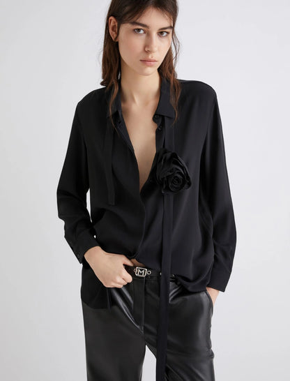 CABIRIA - Silk-blend crepe shirt