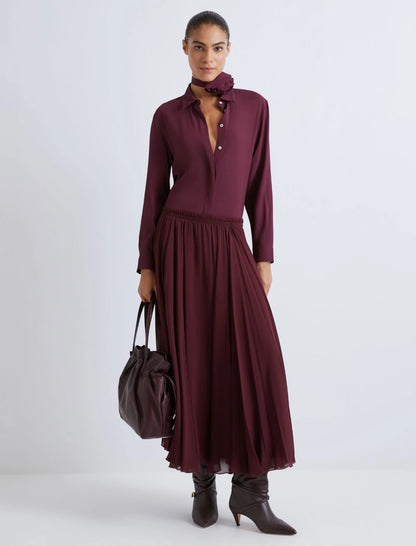 CABIRIA - Silk-blend crepe shirt