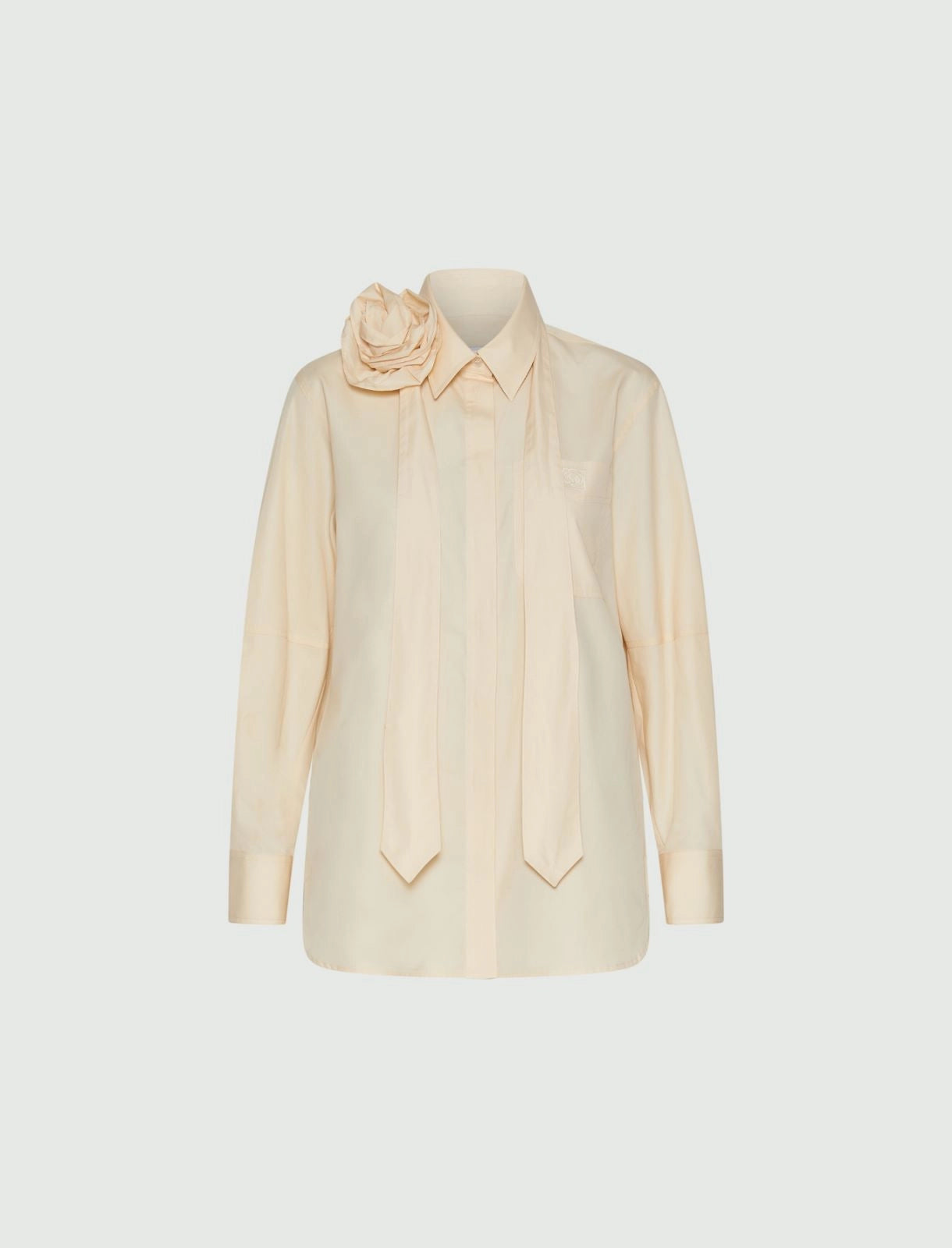 AVILA - Shirt with tie and flower detail