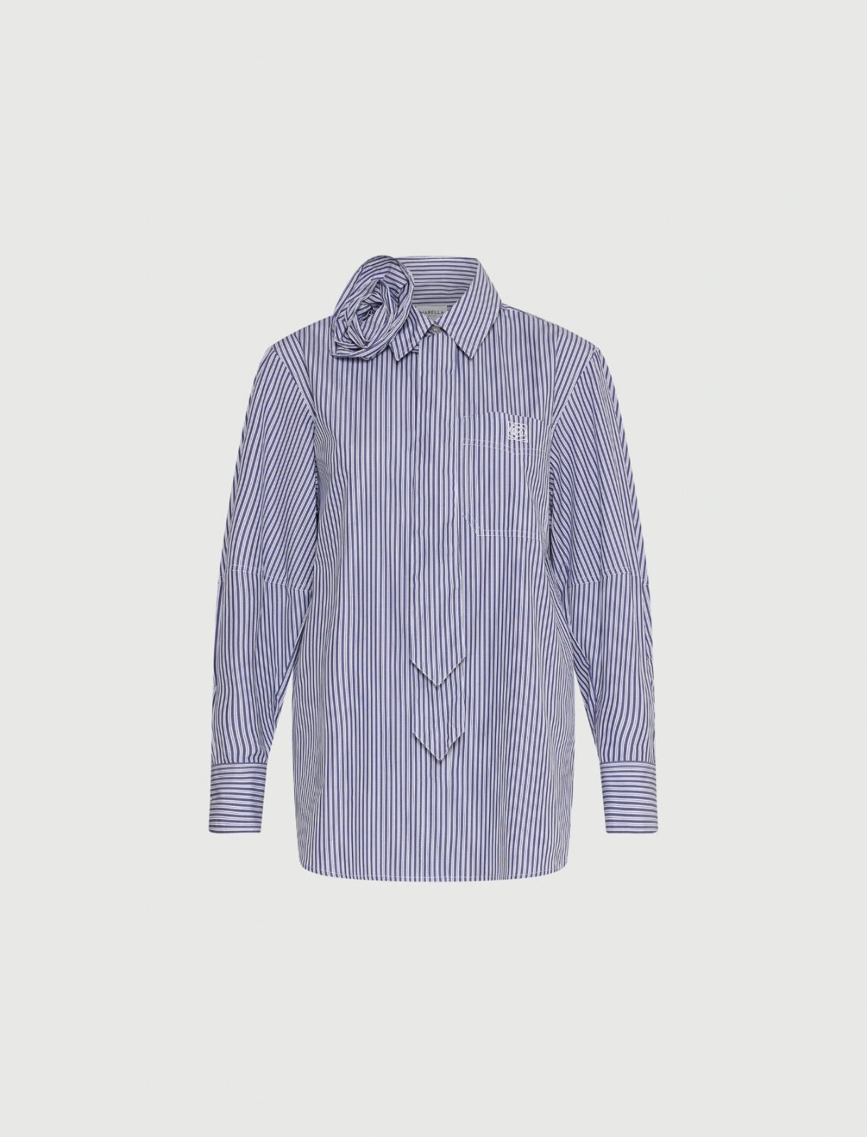 AVILA - Shirt with tie and flower detail