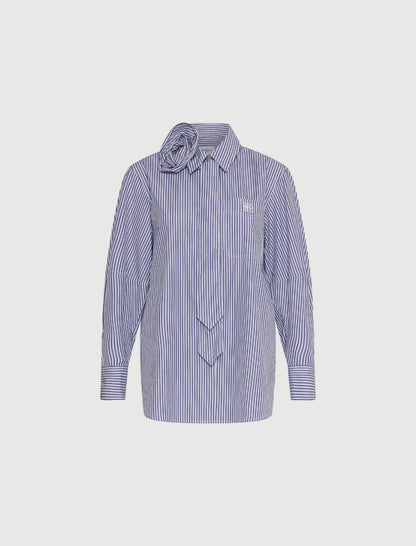 AVILA - Shirt with tie and flower detail