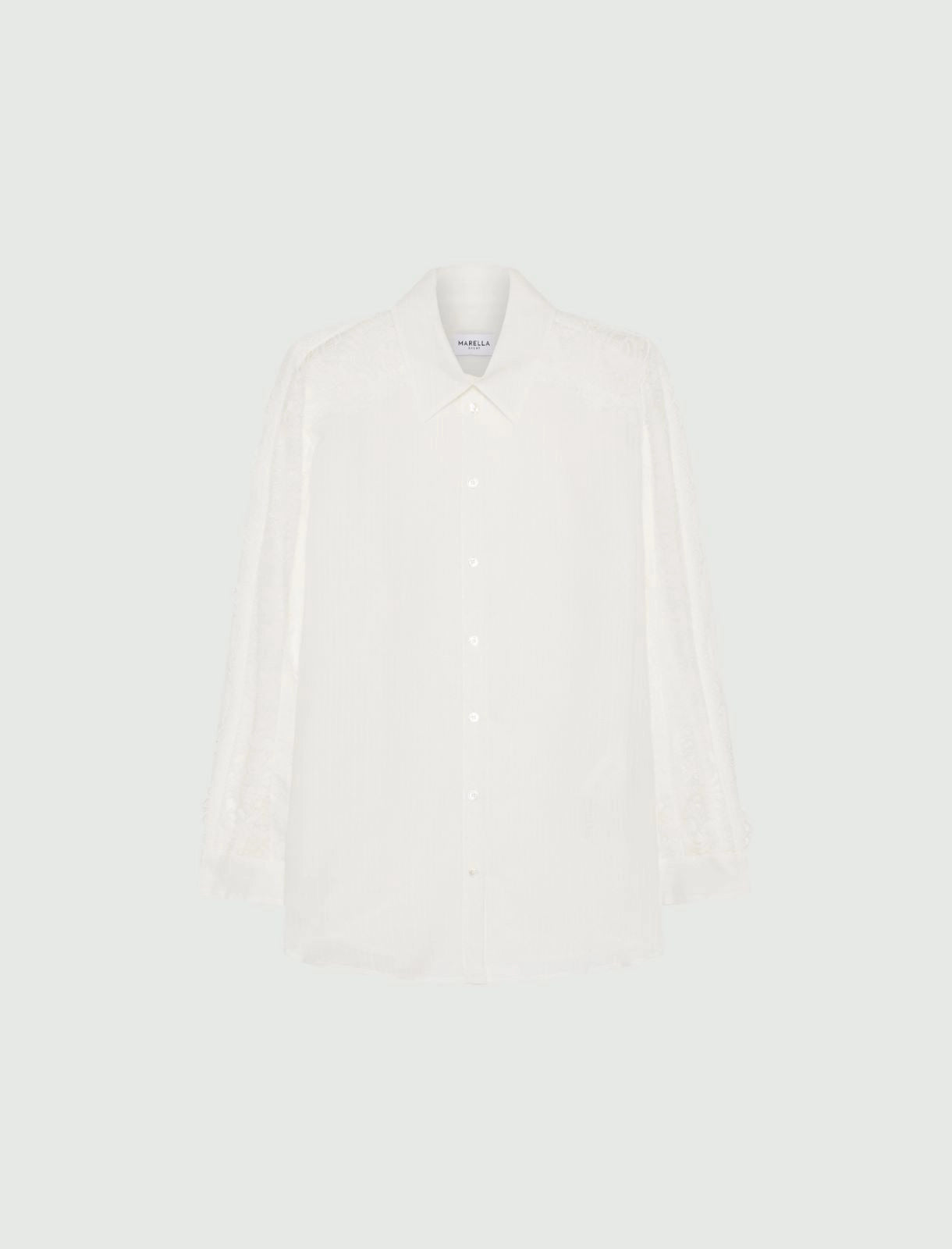 CRISTIN - Lace-inlay shirt