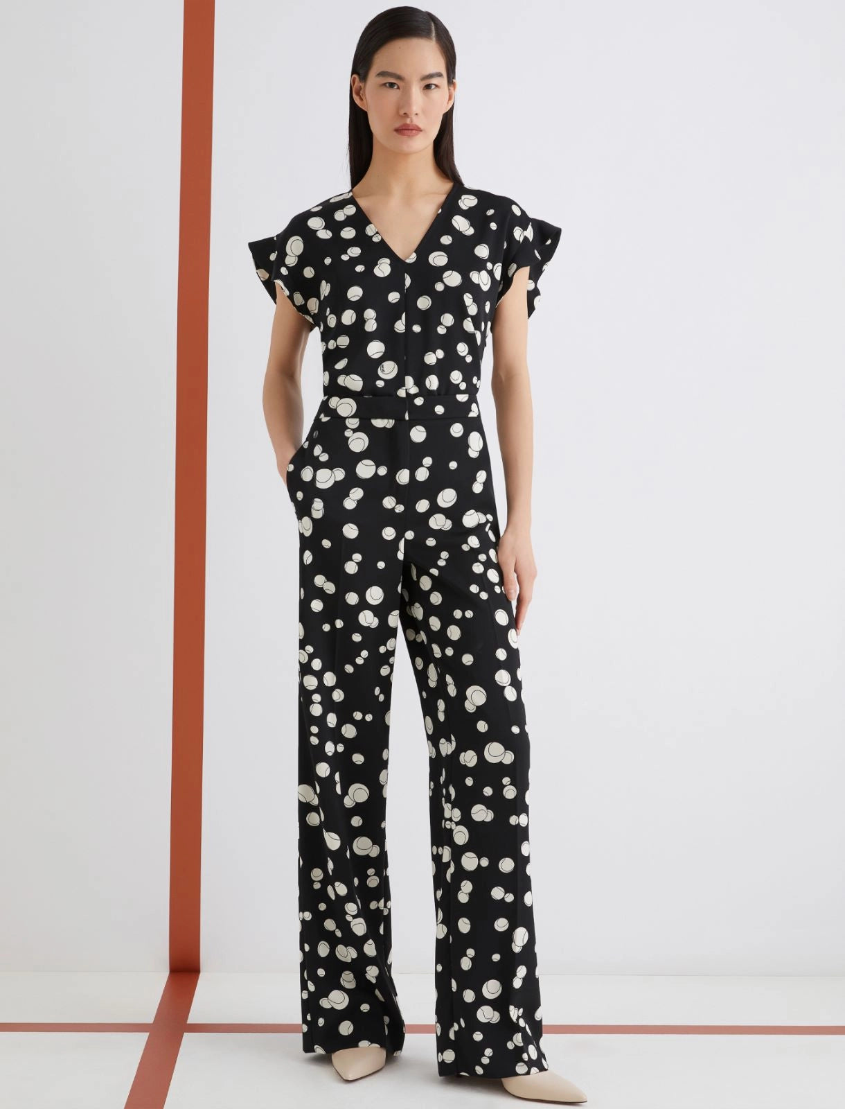 FAVETTA - Printed satin trousers