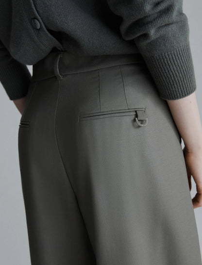 ULZIO - Wide-fit gabardine trousers