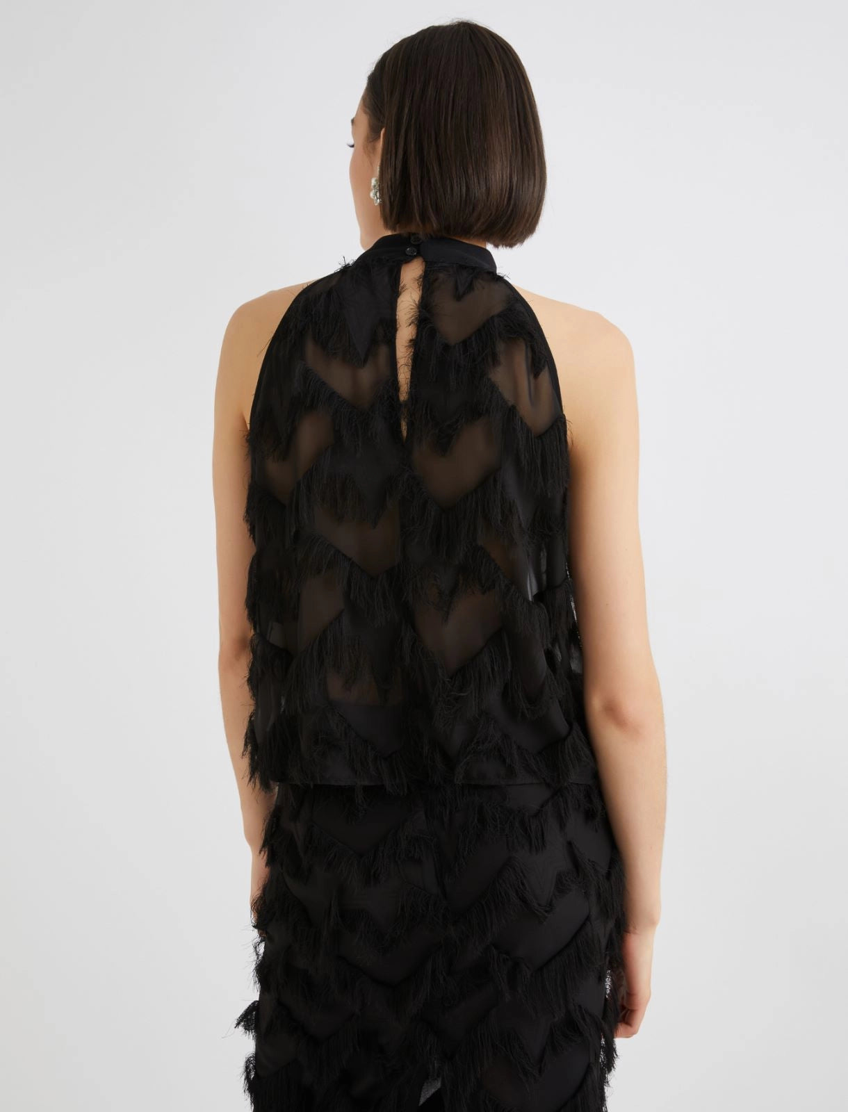 GATTINI1 - Sleeveless fil coupé top