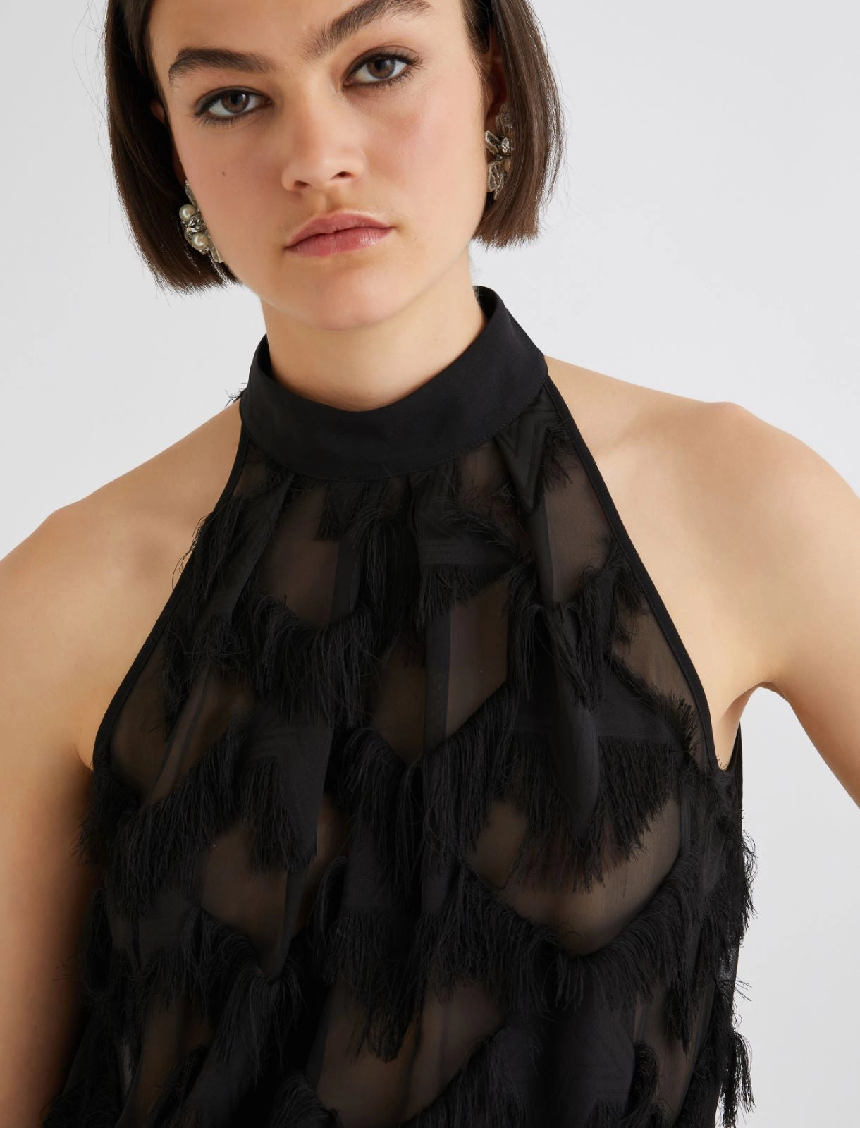 GATTINI1 - Sleeveless fil coupé top