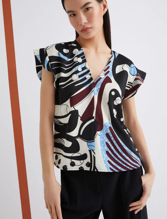 BIKINI - Printed satin blouse