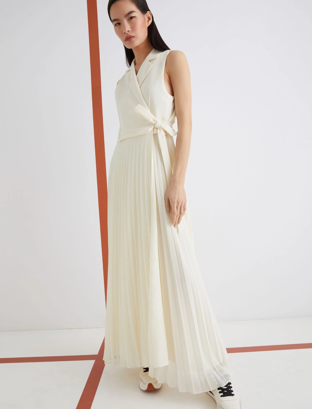 STATUA - Long bi-material dress