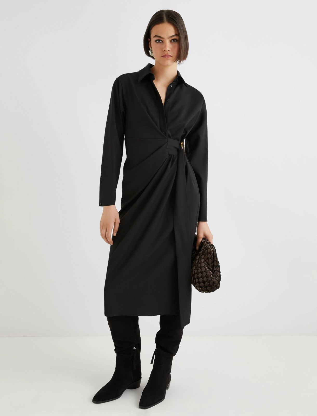 VALAIS - Shirt dress with side buckle detail