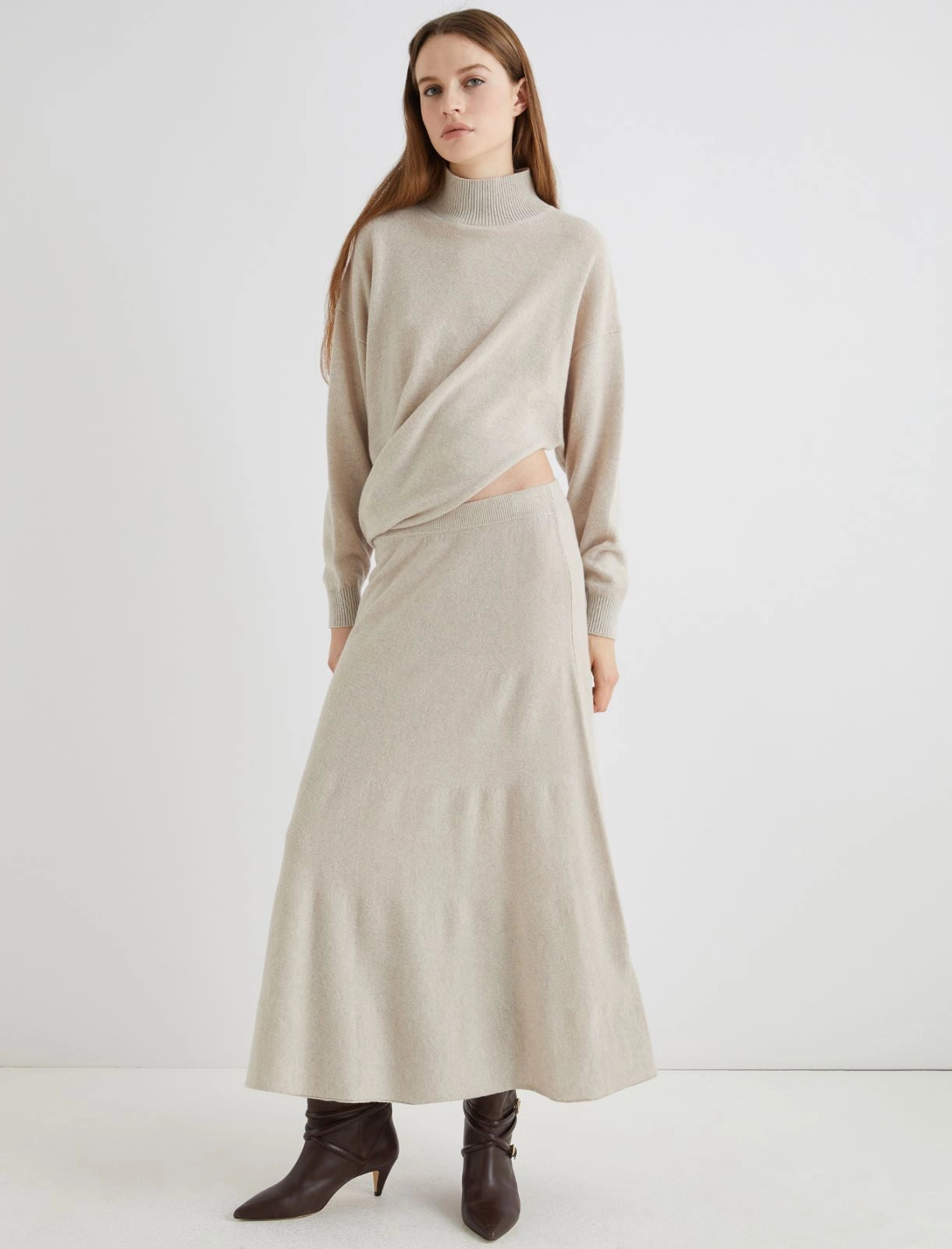 ERMES - Cashmere-blend calf-length skirt